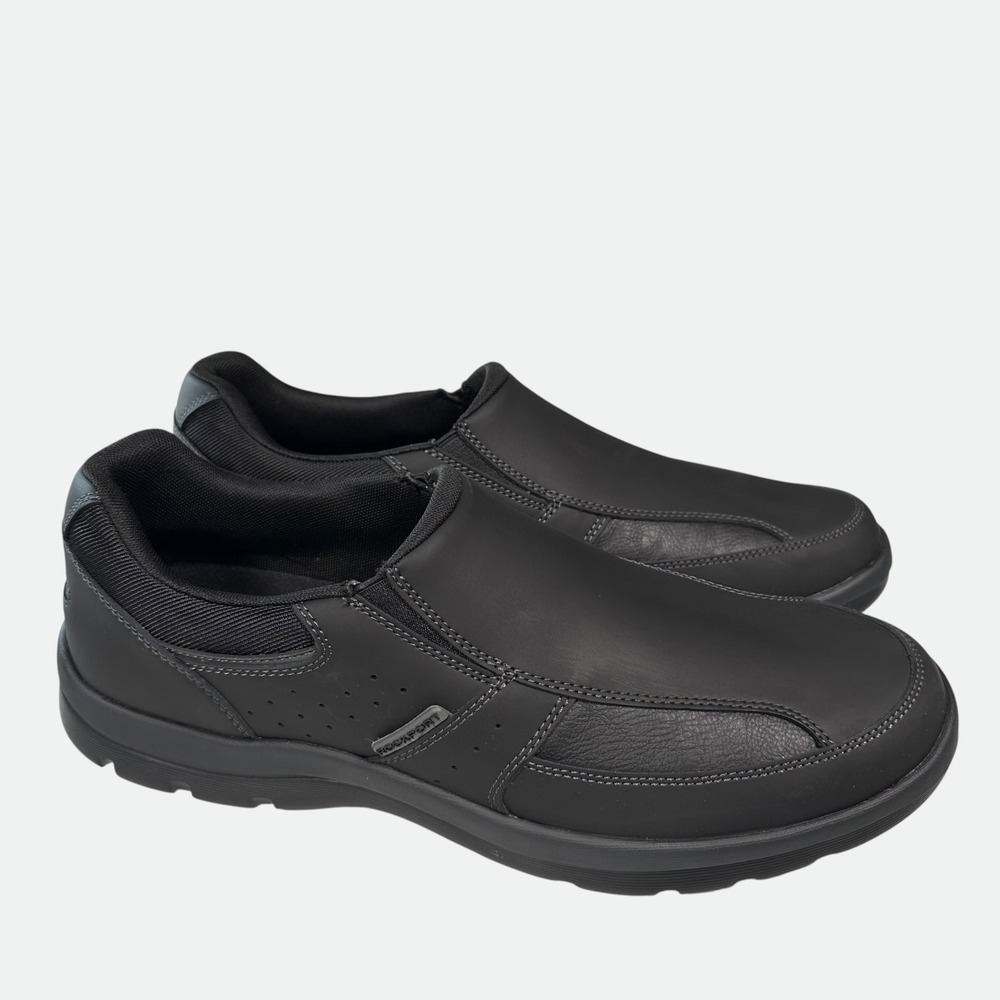 Rockport Get Your Kicks Slip On Mens 13 Black Leather XCS Walking Shoes M79272